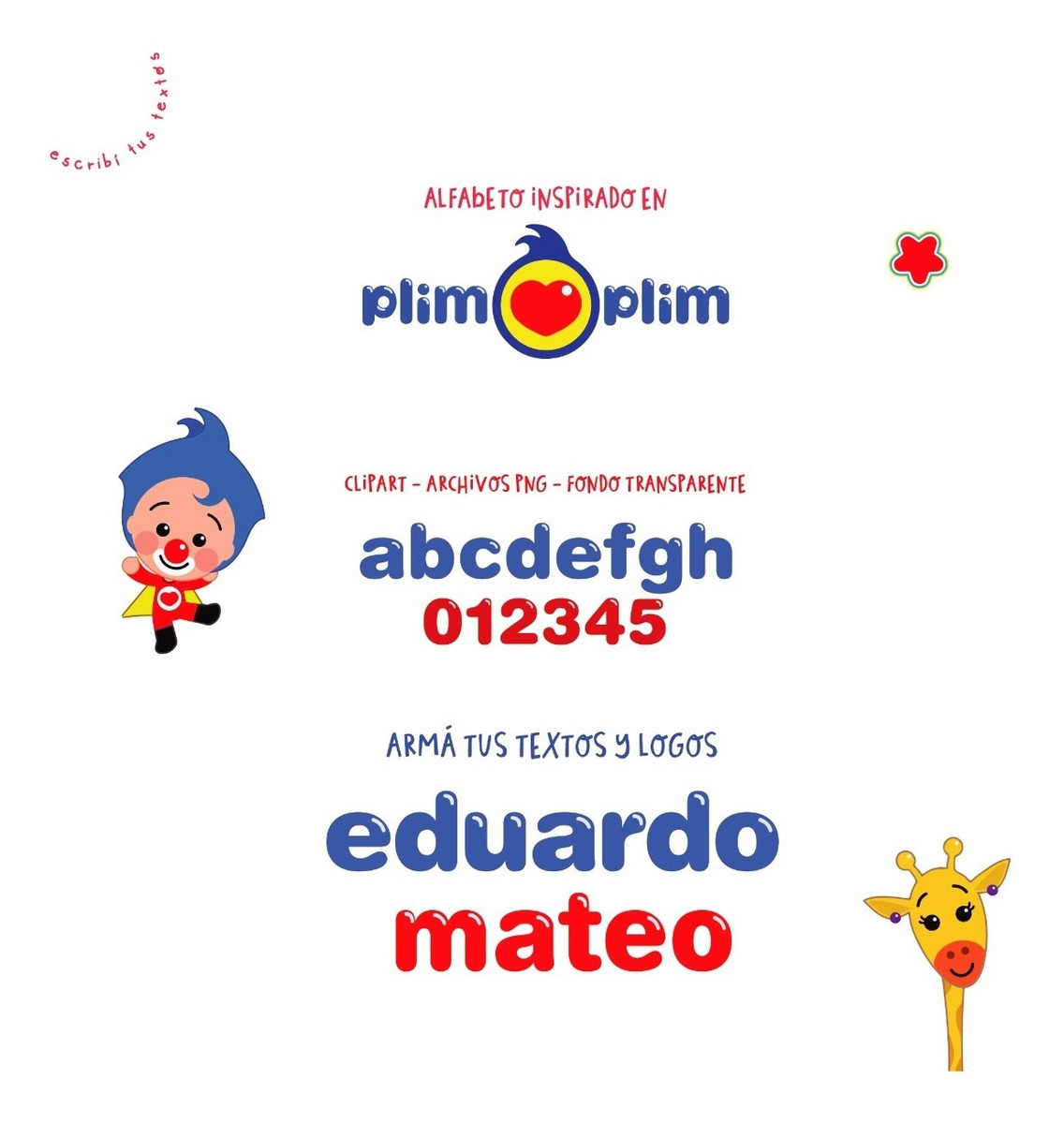 Fuente Payaso Plim Plim (clipart, Fondo Transparente)