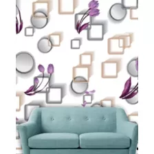 Papel Mural Pvc Autoadhesivo Diseño Flor Morado