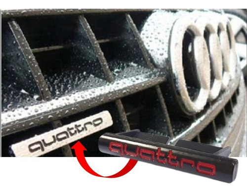 Emblema Quattro/parrilla Audi Tt 2001-2023 Negro/rojo Foto 3