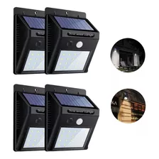 Kit 4 Arandela Solar Externa Led Parede Economia Sem Fio Nfe