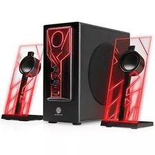 Sistema De Sonido De Altavoces De Ordenador De Led Rojo