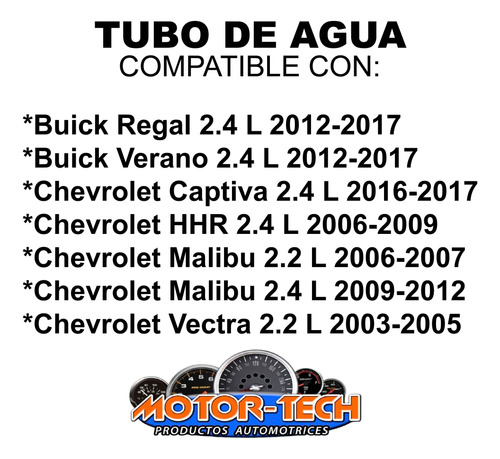 Tubo Agua Chevrolet Captiva Hhr Malib Vectra Foto 6