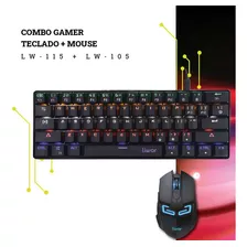 Kit Gamer Teclado + Mouse Lw-115 + Lw-105 Color Del Mouse Negro Color Del Teclado Negro