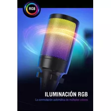 Micrófono Condensador Fifine Ampligame Streaming Filtro Pop Color Negro