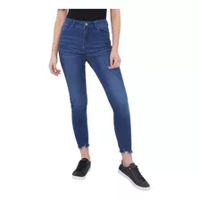 Jeans Mujer Skinny Bota Cortada Azul Oscuro Corona