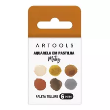 Aquarela Pastilha Artools Matiz 6 Cores Tellure