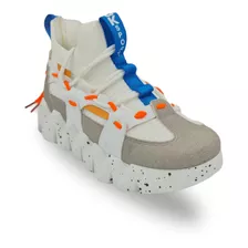 Zapatillas Blanca Azul Naranja A-179