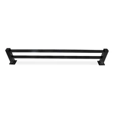 Porta Toalha De Banho Duplo Inox Design Moderno 60cm Preto