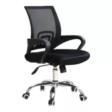 Silla De Escritorio Ads Fresh Cr Ergonómica Negra Con Tapizado De Mesh