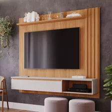 Painel Para Tv 60 Polegadas Panama Plus Mdf Nature Off White