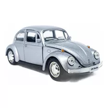 Carrinho De Ferro Fusca Clássico 1/32 Miniatura Coleção Cor Prateado