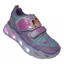 Tenis Urbano Choclo Niña Led Casual Focos Unicornio Velcro