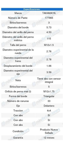 Maza Rueda Pontiac Montana Delantero 2001 2002 2003 2004 Foto 2