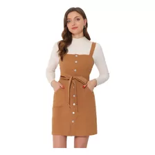 Vestido Vaquero Clásico Con Correa Ajustable Mujer