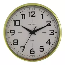 Relógio De Parede Redondo Metalizado Cromo Nativo