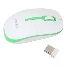 Mouse Inalambrico Meetion Blanco Y Verde 1 Año