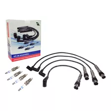 Kit Cables + 4 Bujías Para Volkswagen Gol Power 1.4 06/20