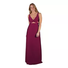 Vestido Largo Algarve Cherry Lycra Dupont Maria Paskaro