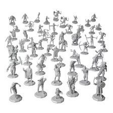 56 Mini Figuras De Fantasía Sin Pintar, Todos Los Diseños.