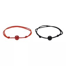 Par De Pulseras Para Pareja Para Compartir (rojo Y Negro)