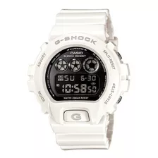 Reloj Pulsera Casio G-shock Dw-6900nb-7 De Cuerpo Color Blanco, Digital, Fondo Negro, Con Correa De Resina Color Blanco, Dial Gris, Subesferas Color Gris Y Negro, Minutero/segundero Gris, Bisel Color 