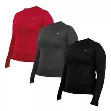 Kit 3 Blusa Feminina Plus Size Termica Proteção Uv 50+