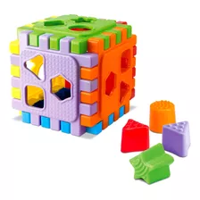 Cubo Pedagógicos De Encaixes 12 Peças - Silmar Brinquedos