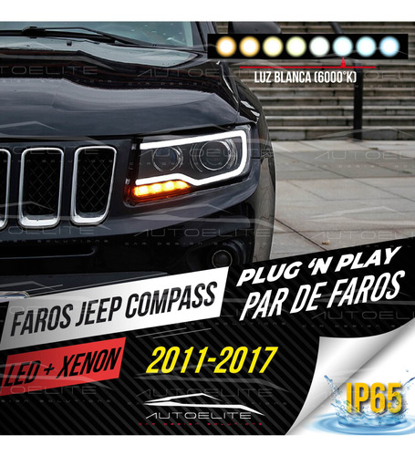 Faros Led Jeep Compass Gran Cherokee Lupas Xenon Luz De Dia Foto 2