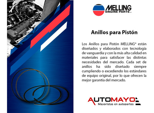 Jgo Anillos Piston Std Fiat 1500 4 Cil 1.5l 69-71 Melling Foto 4