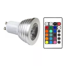 50 Lâmpada Dicroica Gu10 Led Rgb 3w Bivolt + Controle Remoto