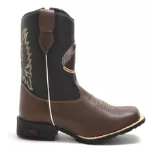 Bota Texana Infantil Masculina Country Em Couro Legitimo 