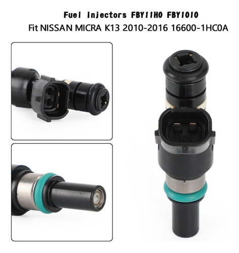 4 Inyectores De Combustible Para Nissan Micra K13 2010-2016 Foto 5