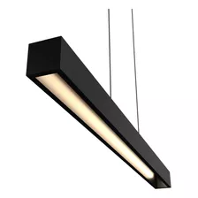 Luminária Pendente E Sobrepor Perfil Linear 130cm Lustre Cor Preto 110v 220v (bivolt)