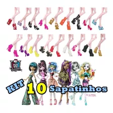 Kit 10 Sapatos Boneca Monster High Ever After Sapatinhos