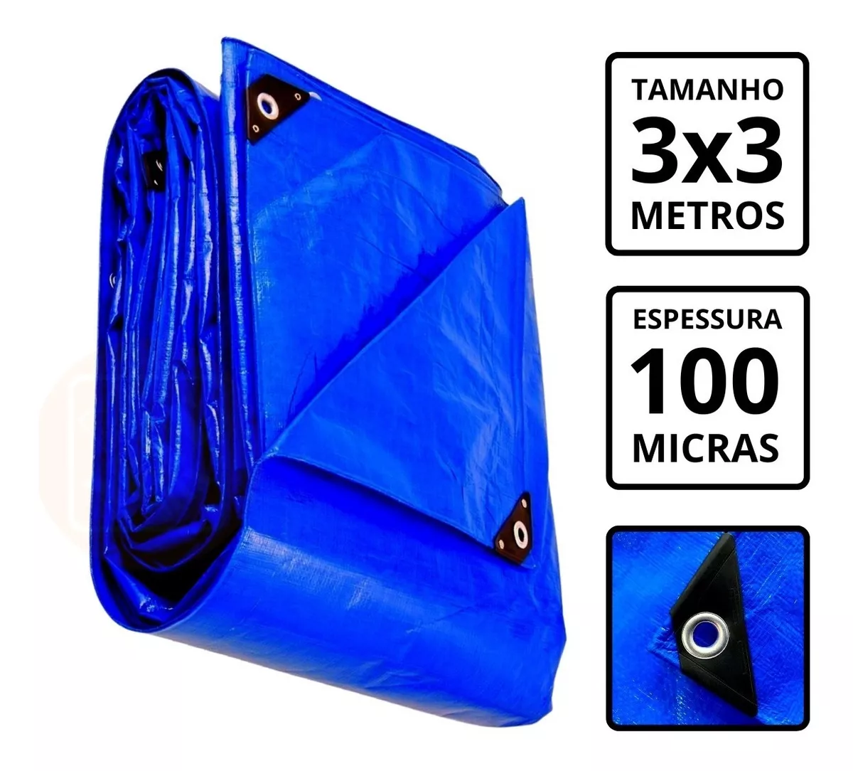 Lona Azul Carreteiro Camping Piscina Impermeável 75g 3x3