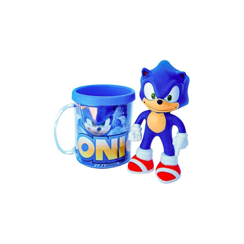 Kit Boneco Sonic 25cm E Sonic 16cm Com Caneca Personalizada no