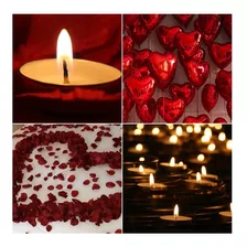 Kit Romântico - 600 Pétalas De Rosas + 16 Velas + 12 Balões