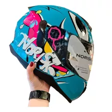 Capacete Feminino Fechado Norisk Ff802 Razor Mad Exclusivo