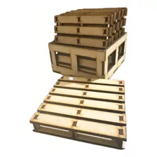 Posavasos Rústico Madera Pallet Set De 6 Unidades Mdf 