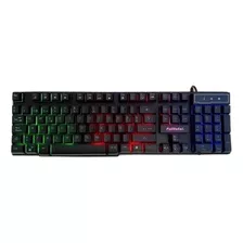 Teclado Para Pc Computadora Usb Con Luces Led Fulltotal Ke-1012 - Negro - Rgb - Qwerty - Español España