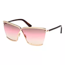 Tom Ford Elle-02 Ft 0936 Shiny Rose Rose Shaded Mujer Gafas 