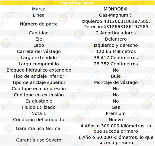 2 Amortiguadores Gas-magnum Del Gmc Sierra 3500 Classic 07 Foto 3