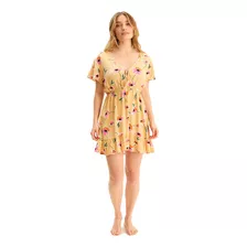 Vestido Rayon Estampado Con Volados Mujer Mistral 45403