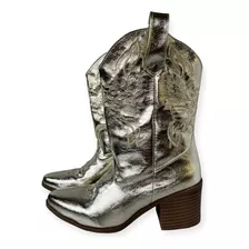 Botas Cowboy Boots Doradas Hollywood Oro