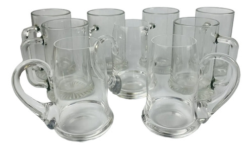 Jogo Com 9 Canecas De Vidro E Cristal Vintage Branco 2