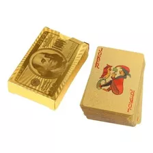 Baralho Dourado Cartas À Prova D'água - Playing Cards - Pvc
