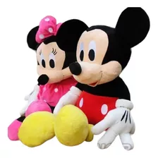 2 Bonecas Pelucia Minnie Rosa E Mickey Tamanho 28cm Musicais