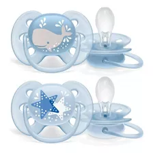 Chupeta Avent Ultra Soft 6-18 Meses Estrela Azul Menino Dupl