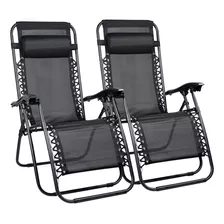 Reposera Silla Sillon X2 Caño Acero Textileno Gravedad Cuota