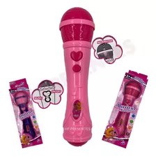 Brinquedo Microfone Karaoke Para Criança Infantil Menina Cor Rosa